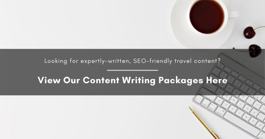 Call to action which reads: Looking for expertly-written, SEO-friendly content? View our content writing packages here.