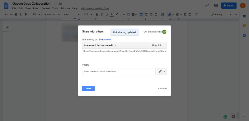 has shared a document on google docs with you