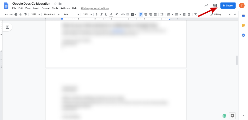 how to share a google doc