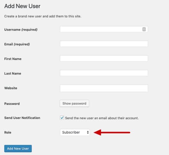 add new wordpress user