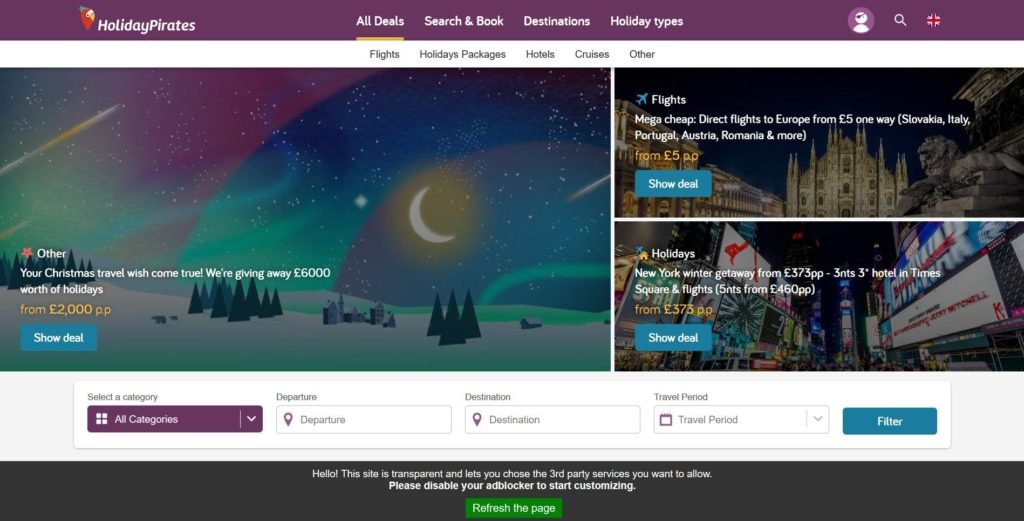 travel agency website examples