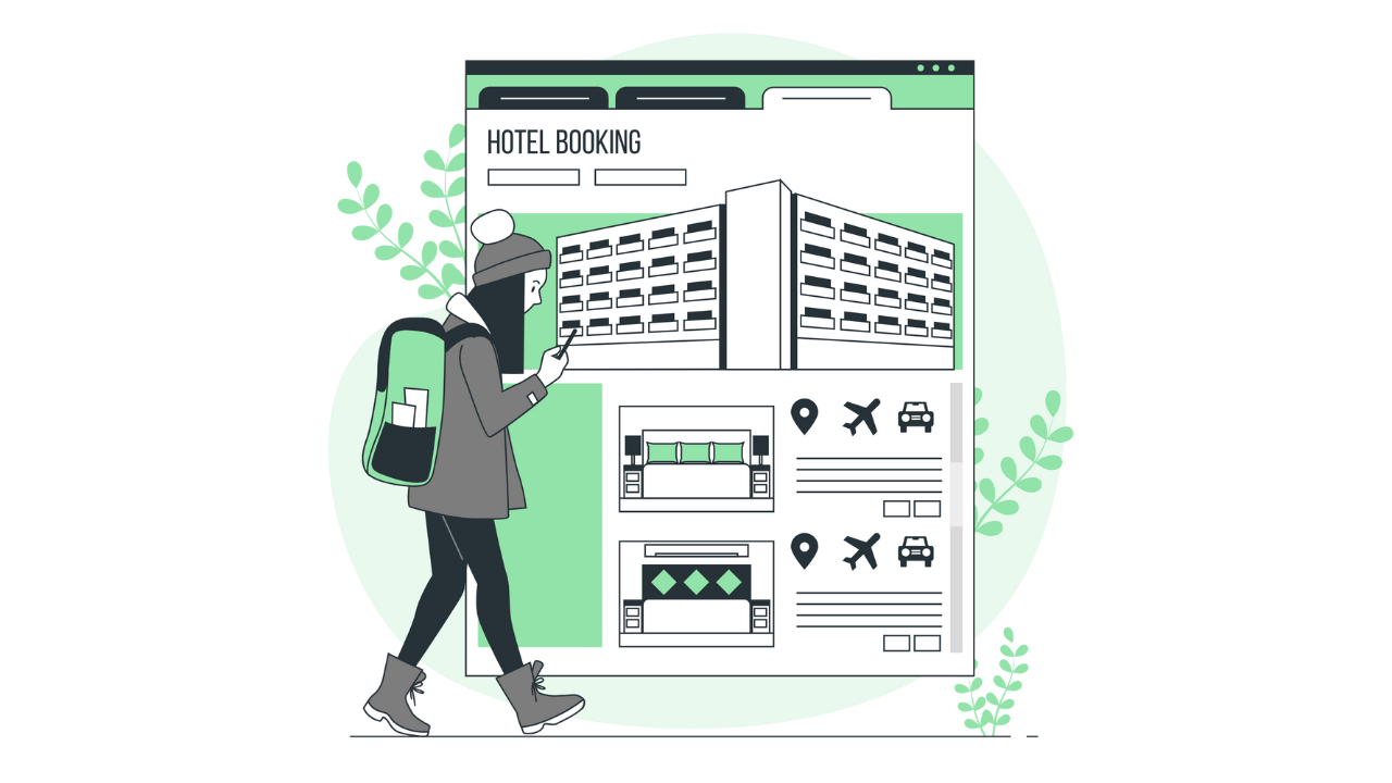 person booking a hotel