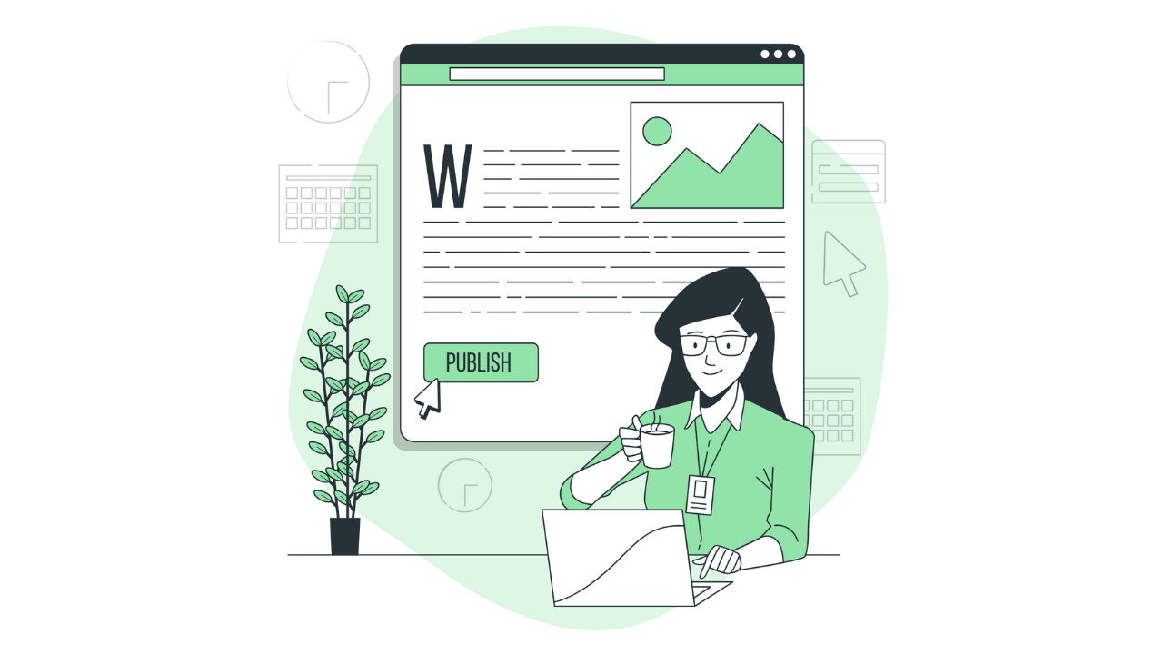 person publishing a blog post