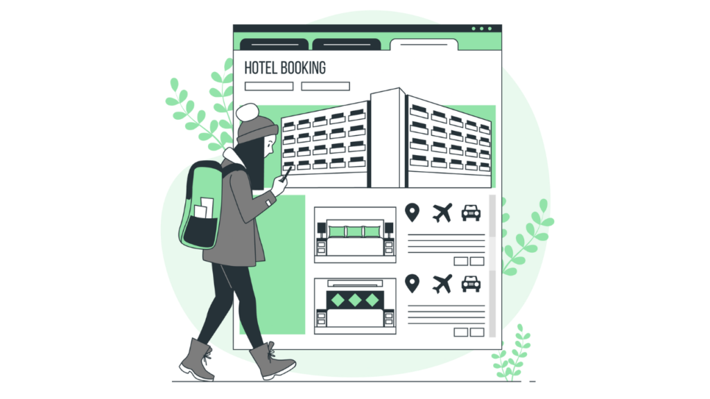 Person browsing hotel booking page
