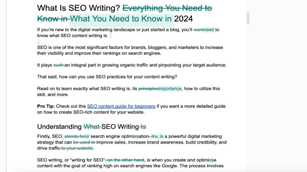 example of digital marketers writing and editing skills