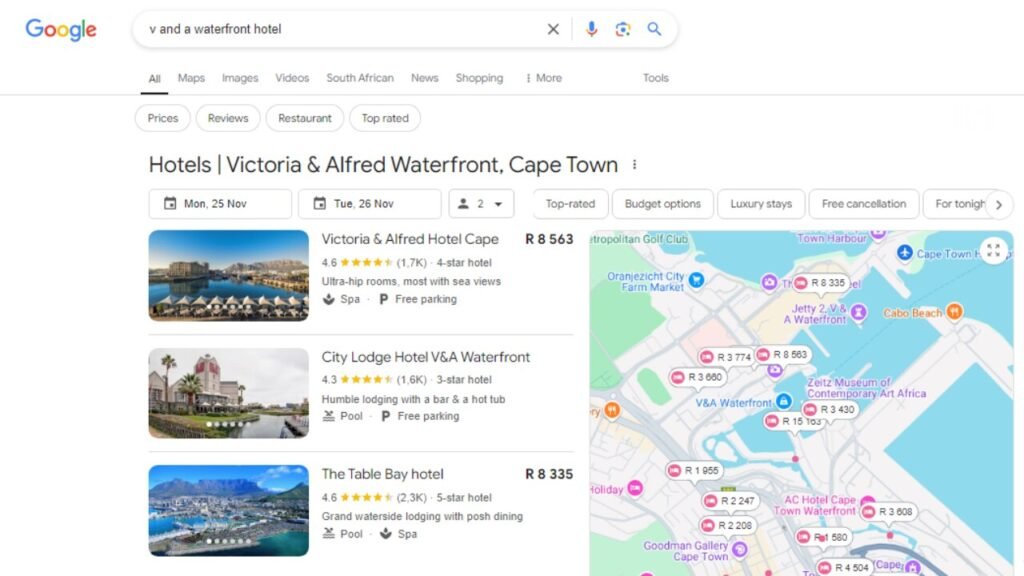 V&A Waterfront hotel schema