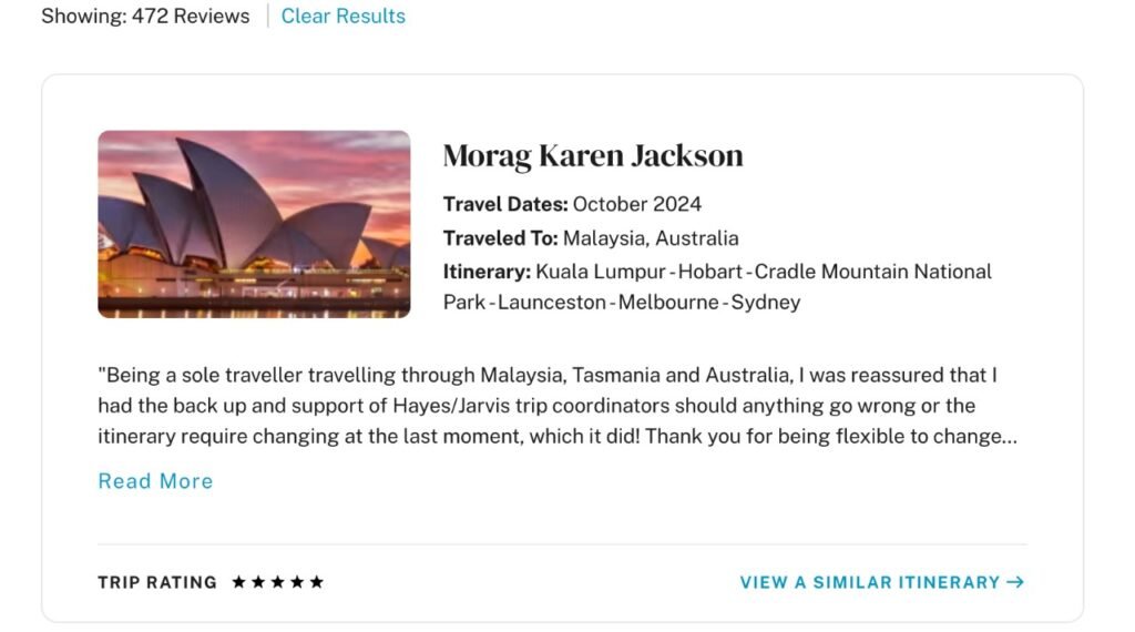 example of positive review on own website