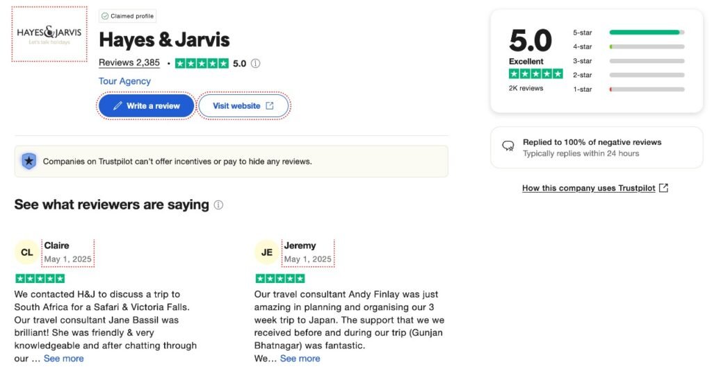 example of trustpilot reviews