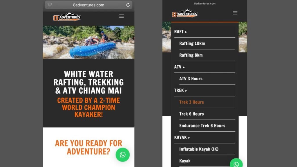mobile optimized tour company
